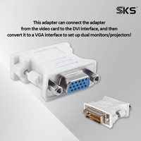 Adaptateur DVI 24+1 mâle vers VGA 15 broches femelle, convertisseur numérique-analogique 1080P pour moniteur PC, projecteur, GPU, neuf, téléphone portable