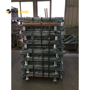 Xử Lý Vật Liệu Nhiệm Vụ Nặng Nề Kho Kim Loại Thép Mạ Kẽm Lưu Trữ Đóng Mở Dây Lưới Lồng Pallet <span class=keywords><strong>Container</strong></span> - Product Image 6