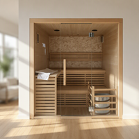Sauna infrarouge sec pour 2 personnes en bois de cèdre massif Chuoji, design moderne, écologique, chauffage électrique, commande par ordinateur