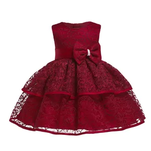 2020 Baby Clothing Kids Dresses For Girls Children Princess Party Dress Child Toddler Christening 1st Birthday Clothes B-3272