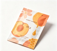 Sachets en aluminium imprimés sur mesure avec logo et couleur, avec ligne de déchirement, de qualité alimentaire, petits sachets pratiques pour échantillons de miel
