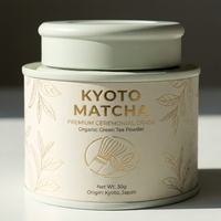 Tube d'emballage écologique personnalisé de 76 mm en papier de qualité alimentaire pour matcha avec couvercle en fer blanc, pour poudre de thé vert, vente en gros OEM en usine