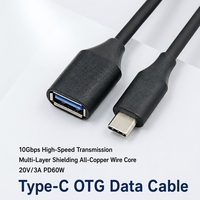 Cable Adaptador de Datos OTG USB 3.0 Hembra a Tipo-C Macho, con Malla de Protección de PVC, para Impresora