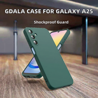 Kompatibel untuk casing TPU silikon A25 5G dengan lapisan serat mikro, desain tipis ramping tahan guncangan, hijau