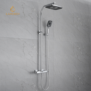Cascade chromée finition de Surface en laiton 3 fonctions ensemble pluie et douche exposées thermostatique système de robinet mitigeur - Product Image 1