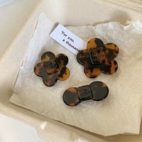 Barrettes latérales coréennes vintage avec nœud et motif alphabet en acétate pour franges – Accessoires capillaires