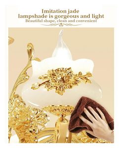 <span class=keywords><strong>Lustre</strong></span> Lumineux, <span class=keywords><strong>Lustre</strong></span> Européen en Cristal pour Villa, Hall, Salle à Manger Moderne, Chambre à Coucher, <span class=keywords><strong>Lustre</strong></span> en Jade Naturel (6 Têtes) - Product Image 4