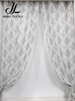Voilage à œillets imprimé géométrique 100 % polyester, écologique, pour la vente en gros