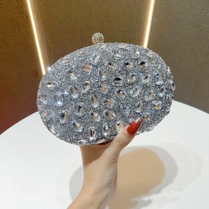 Borsa all'ingrosso da donna borsa da sera con strass di cristallo Clutch con fiore borsa da donna <span class=keywords><strong>pochette</strong></span> in argento - Product Image 5
