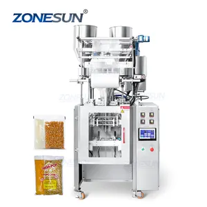 ZONESUN ZS-FS01 sos macun ve patlamış mısır granül VFFS paketleme makinesi patlamış mısır poşet doldurma kapaklama makinesi