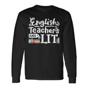Camiseta de manga larga con estampado de profesores de inglés, ropa promocional - Product Image 1
