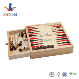 Set di Scacchi in Legno Fatto a Mano con Scatola Pieghevole per Scacchi, <span class=keywords><strong>Dama</strong></span> e Backgammon - Product Image 5