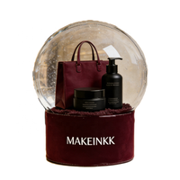 Palette de fards à paupières personnalisée MAKEINKK Snow Globe, décoration en résine marron avec effet neige pour cadeaux de beauté