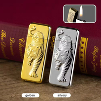 Briquet gonflable rétro personnalisable à motifs en relief, portable pour le camping et les voyages, briquet standard pour cigarettes