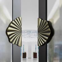 Manija de Puerta Semicircular de Aleación de Aluminio Estilo Europeo para Puertas Dobles de Vidrio Sólido