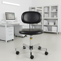 Fauteuil médical mobile YFHS-C09 à hauteur réglable avec dossier, pour médecins et infirmières, noir