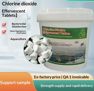 Comprimés effervescents de dioxyde de <span class=keywords><strong>chlore</strong></span> pour la purification de l'eau, l'élimination des algues et la désinfection en aquaculture, piscines et environnements. - Product Image 1