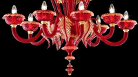 Fantaisie Grande Taille Hôtel Rouge Verre Murano Lustre Verre Éclairage Usine En Gros Lustre En Verre Murano Lampe Lumières De Luxe