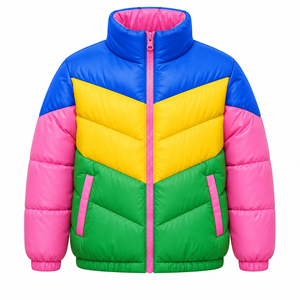 เสื้อแจ็คเก็ตพัฟเฟอร์กันหนาวคุณภาพสูงสำหรับผู้ชายจาก Cosh International รุ่น Color Block สีฟ้า เหลือง เขียว ชมพู - Product Image 1