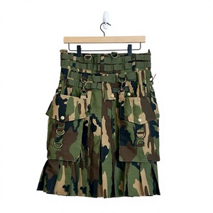 Men's Camouflage Kilt Tactical Utility Pleated <b>Skirt</b> With Multiple Pockets Polyester Material Regular Fit Adult Size - Product Image 2
