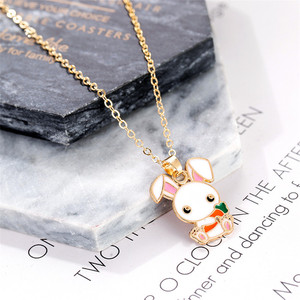 Trendz 2020 Mode Personnalisé Zodiaque Lapin Collier Boucle D'oreille Bijoux Ensemble Pour Les Enfants - Product Image 4
