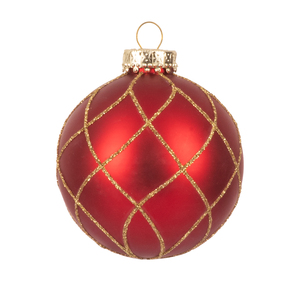 <span class=keywords><strong>Boules</strong></span> de Noël festives en verre rouge, <span class=keywords><strong>transparentes</strong></span>, peintes à la main, à suspendre - Product Image 5