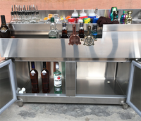 Stasiun Kerja Barman dari Baja Anti Karat untuk Meja Bar dan Koktail