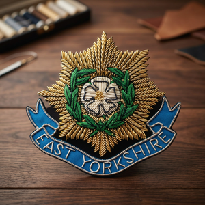 EAST YORKSHIRE High Quality Lace Embroidered Patch <b>Sew</b>-On Fabric Badge Circular Luxury Design for Garment - Product Image 1