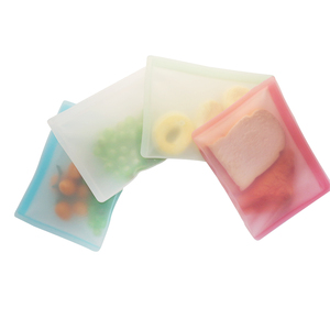 100% Food-grade High Quality Reusable Zipper Custom Logo Sealer Silicone Food Bag