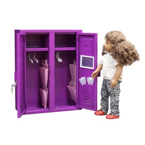 <strong>Mini</strong> Lovely Steel Kids Locker Closet Doll <strong>Wardrobe</strong> for Toy Storage - Product Image 4