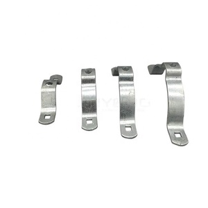 Banda de sujeción de poste desplazada individualmente Quan Pham de 3 a 3-1/2 pulgadas, galvanizada en caliente, ASTM A-153, con dos tornillos de carro de 0.50 x 3.50 pulgadas - Product Image 2