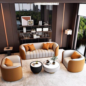 Set di Divani di Lusso dal <span class=keywords><strong>Design</strong></span> Moderno, Mobili in Pelle, <span class=keywords><strong>Divano</strong></span> Modulare da 1-4 Posti per Casa e Reception d'Hotel - Product Image 5