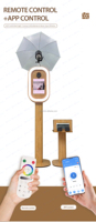 2025 Portable Aluminum Wood Grain iPad Photo Booth Stand Compatible with Camera DSLR Photobooth for Wedding Events
