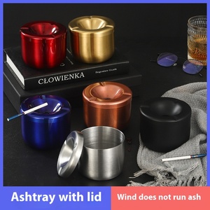 Cenicero moderno de acero inoxidable anticaídas y antimoscas Internet <span class=keywords><strong>Cafe</strong></span> & Restaurant Home Bar Logo Diseño creativo sin humo - Product Image 4