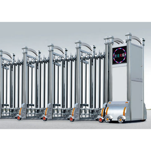 Porte coulissante automatique à commande à distance en acier inoxydable de style industriel moderne pour entrepôt et usine - Product Image 1