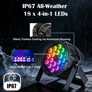 Projecteur de Scène Étanche 180W RGBW LED Par Light IP67 Sans Ventilateur Wash Strobe DMX512 en Aluminium Moulé Sous Pression pour Événements Extérieurs DJ - Product Image 2
