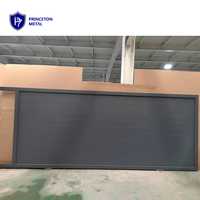 Porte coulissante automatique à commande manuelle en aluminium, design industriel, pour écoles et entrepôts, avec rail de guidage, garantie à vie