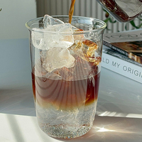 Mug à café en verre borosilicate de 460 ml, design moderne, résistant aux hautes températures, transparent, compatible micro-ondes et lave-vaisselle