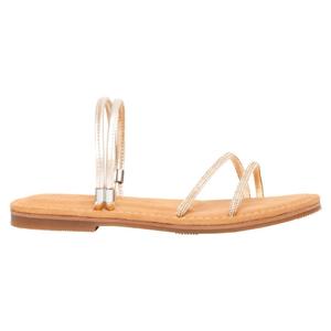 Ann's Rose Gold Rhinestone hai chiều bãi biển thiết kế thoải mái có thể giặt đế Peep Toe dép phẳng dép cho phụ nữ - Product Image 2