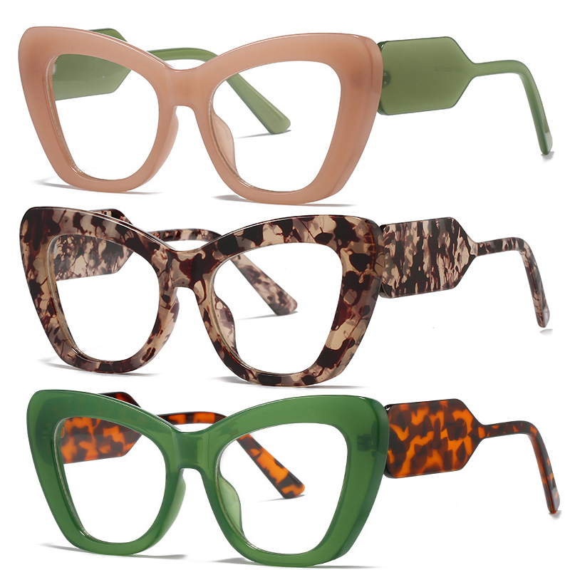 525 New Fashion Leopard Print Cat Eye Optical Glasses