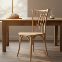 Chaise de salle à manger contemporaine en bois massif avec dossier, pour la maison, l'hôtel, l'extérieur et les mariages