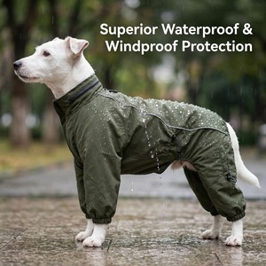 Waterproof Large Dog Winter Windbreaker <strong>Jacket</strong> Four Leg Reflective Warm Pet Coat Hood Polyester Snowsuit Machine Washable - Product Image 4