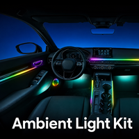 Lumière d'ambiance intérieure de voiture - LED RGB en acrylique 20-en-1 avec synchronisation musicale et contrôle par application, logo personnalisé (vente en gros)