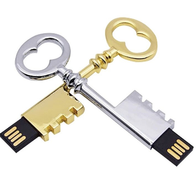 Promotional Metal Antique Skeleton Key Shape Usb Flash Drive for Business Gift 1gb 2gb 4gb 8gb 16gb