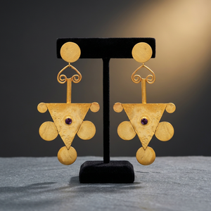 Boucles d'oreilles en zircon faites à la main en acier inoxydable plaqué or 14 carats, tendance pour femmes - Product Image 2