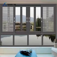 Malla de Acero Inoxidable Moderna, Ventana Exterior Horizontal Corredera de Aleación de Aluminio, Aislamiento Térmico para Exteriores