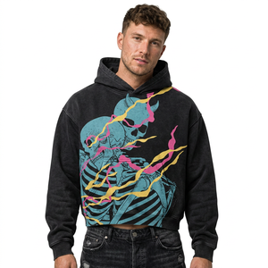 Sudadera con Capucha Personalizada con Estampado de Calavera Gótica, Estilo Grunge, Oversize, Harajuku, Streetwear para Hombre y Mujer, Sudadera con Capucha para Invierno y Halloween - Product Image 1