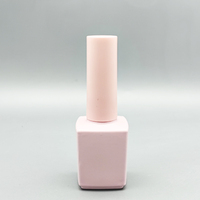 Capuchon de vernis à ongles rond rose avec brosse large et carré personnalisé rose 13ml bouteille en verre de vernis à ongles gel Uv vide