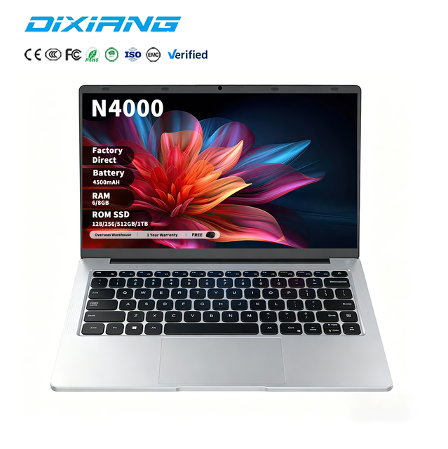 Brand New Laptop N4000 RAM 6GB SSD 128GB  Intel Win 11 Business Laptop Computer Notebook Educational Laptop