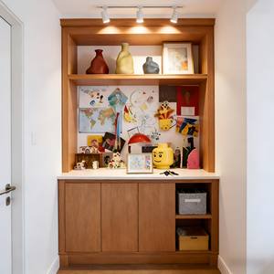 Meuble de salon MUJU en bois massif, style nordique minimaliste, étagère de rangement ouverte multi-niveaux, présentoir d'art pour enfants, interaction parent-enfant 5+ - Product Image 4